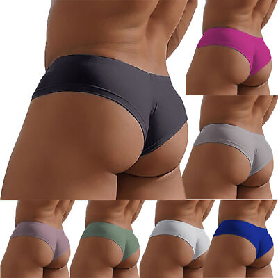 #ad Men#x27;s Sexy Pouch Panties Thongs Low Rise Bikini Briefs Underwear Underpants