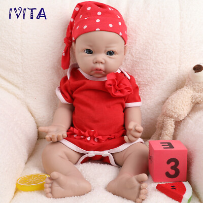 #ad IVITA 17quot; Lifelike Girl Newborn Reborn Baby Full Body Silicone Doll Xmas Gifts