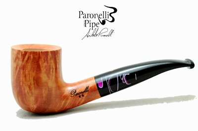 #ad Brand new briar pipe PARONELLI half bent straight grain handmade