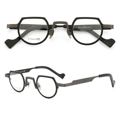 #ad Pure Titanium Round Eyeglass Frames Vintage Retro Lightweight Glasses Men Women