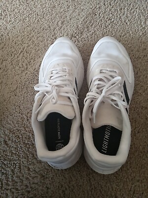 #ad Adidas Mens Shoe Size 10.5 WHITE amp; Black Stipes Worn Half Dozen Times.