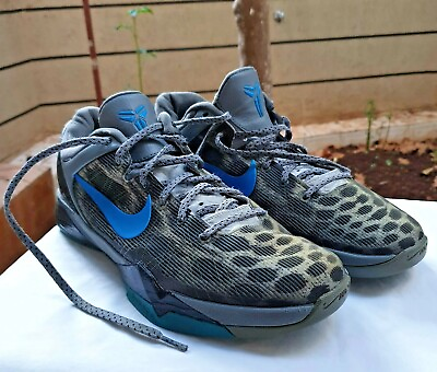 #ad Nike Zoom Kobe VII 7 Shoes Men#x27;s Grey Blue Mens System Snow Leopard Size 11.5 US