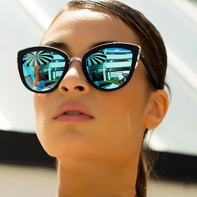 #ad My Cat Eye quot;Sexy Girlquot; Women Sunglasses TURQUOISE Reflective Shadz GAFAS 400UV