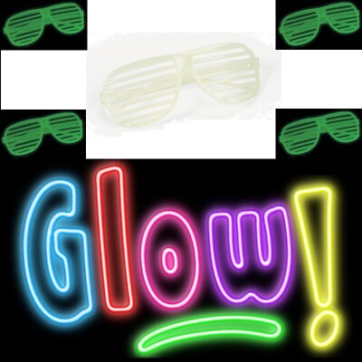 #ad Shutter Sunglasses Glow in Dark Shades Retro Vintage Glasses Club Party Supplies