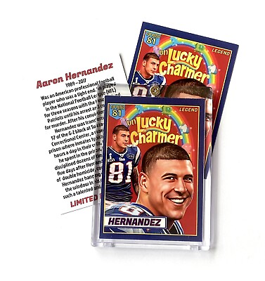 #ad AARON HERNANDEZ “unLucky Charms” Parody Custom Trading Card In Collector’s Case