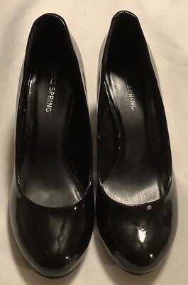 #ad Call It Spring Patent Black Wedges Size 6.5