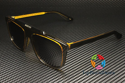 #ad GUCCI GG1039S 001 Pilot Black Yellow Grey 58 mm Men#x27;s Sunglasses