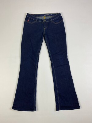 #ad MISS SIXTY Extra Low TY Dark Blue Stretch Wash Denim Bootcut Jeans Size 29