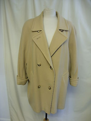 #ad Ladies Coat St.Michael camel beige pure wool UK 14 slight bat wings 0364