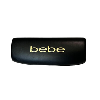 #ad bebe Glasses CASE Hard Shell Black w Gold Lettering Clam Shell