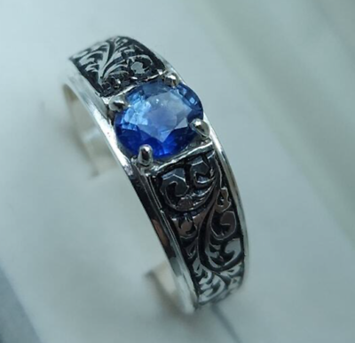 #ad Blue Mens Sapphire ring Ceylon Sri Lanka Mens Sapphire stone ring Unisex Ring