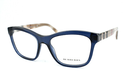 #ad Burberry Eyeglasses Full Frame B 2227 3603 Blue Women Italy 52 17 140 #4312