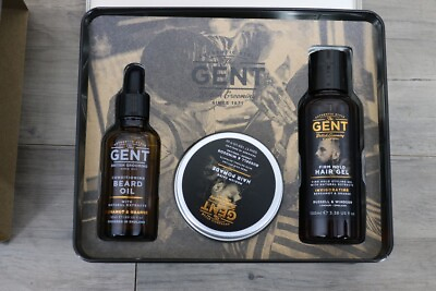 #ad The Gent British Grooming Travel Collection in Tin Box Beard Oil Gel Shine Hair