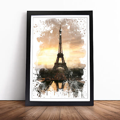 #ad Eiffel Tower Paris France 2 V3 Wall Art Print Framed Canvas Picture Poster
