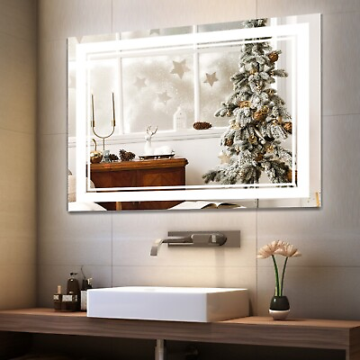 #ad 40”x 32” LED Bathroom Mirror Wall Vanity Mirror 3 Colors Touch Anti Fog