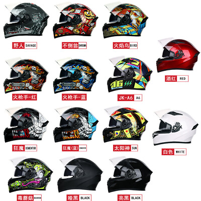 #ad DOT Motorcycle Helmet Full Face with Dual Sun Visor Motocross Racing Helmets