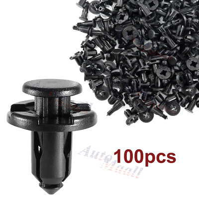 #ad 100pcs Bumper Engine Cover Fender Clips Push Type Retainers Fasteners For Subaru