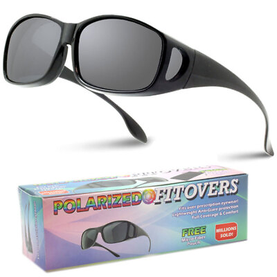 #ad Polarized Fitover Sunglasses Fit Over Over the top Glasses with Case 1 or 2 Pack