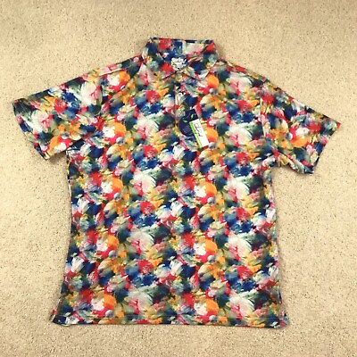 #ad Tailorbyrd Polo Shirt Mens 2XL Multicolor Print Golf New Performance