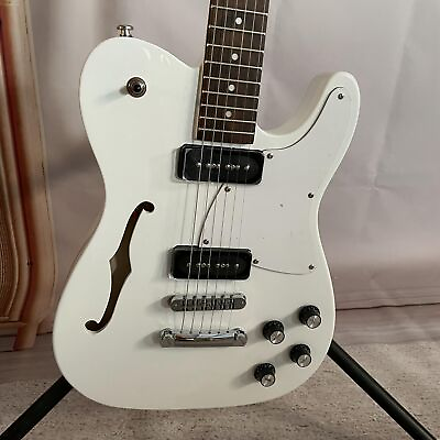 #ad White Semi Hollow Body TL Electric Guitar 2P90 Pickups Rosewood Fretboard