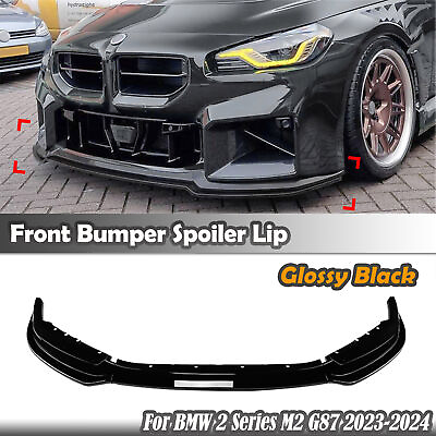 #ad Front Bumper Spoiler Splitter Lip For BMW 2 Series M2 G87 2023 2024 Gloss Black $82.56