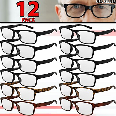 #ad #ad Reading Glasses Mens Womens Bulk Lot 12 Pack Wholesale All Powers New Eyeglasses