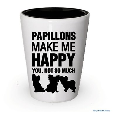 #ad Papillons Make Me Happy Funny Shot Glasses 6