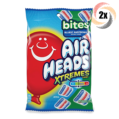 #ad 2x Bags Airheads Xtremes Bites Bluest Raspberry Candy 6oz Fast Shipping