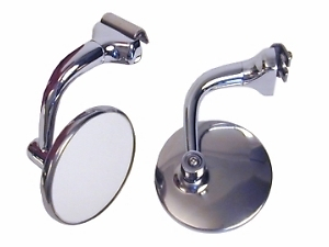 #ad 3quot; Chrome Curved Arm Peep Side Door Glass Mirror Outside Rear View Hot Rod Pair $54.99