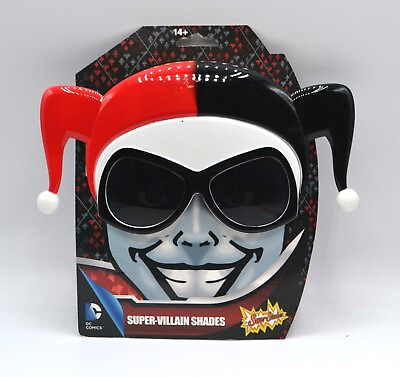 #ad Harley Quinn Sunglasses New Sun Stache Mask Cosplay DC Comics