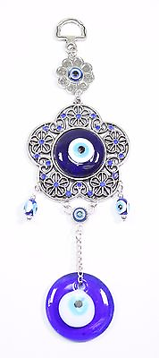 #ad Turkish Blue Evil Eye Round Flower Shape Amulet Wall Hanging Decor Protection