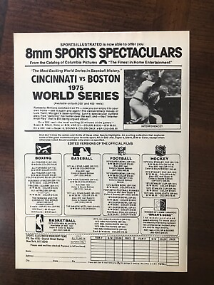 #ad 1977 vintage original print ad Sports Illustrated 8mm Sports Movies