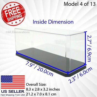 #ad Acrylic Model Toy Display Case Small Clear Plastic Box Dust Proof Wide 8quot; x 3quot;