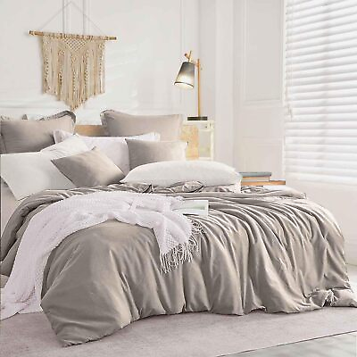 #ad Comforter Set Size 3pc Modern Western Taupe Brown Bedding Set Queen Tan