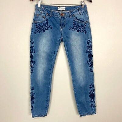 #ad One Teaspoon Freebird II Embroidered Jeans Women’s Size 27 Floral Low Rise Denim