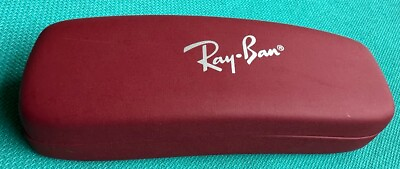 #ad Ray Ban Red Burgundy Maroon Slim Hard Clamshell Glasses Case Hard Shell