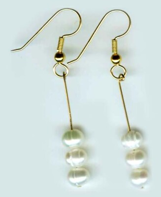 #ad 8ct Antique Salt Water White Pearls14ktGF Earrings: Ancient Roman Royalty Gems