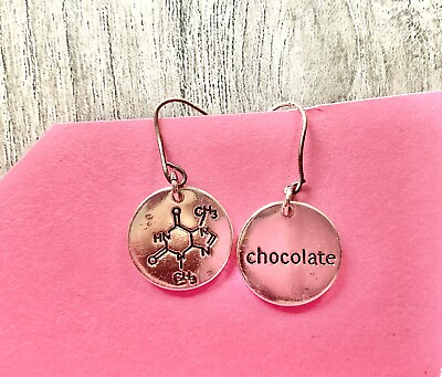 #ad Chocolate necklace chemical Structure; Handmade; Chemistry Science Jewelry New