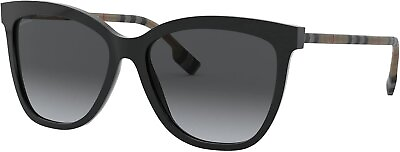#ad BURBERRY Clare BE4308 3853T3 Black Square Sunglasses Black Polarized Lens $89.99