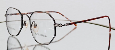 #ad Vintage MODA ITALIA 108 28 Eyeglasses SILVER metal Hong Kong 48 19 140 NEW