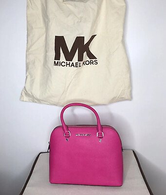 #ad Michael Kors Raspberry Leather Medium Dome Satchel Hand Bag Style: 30S5SCPS21