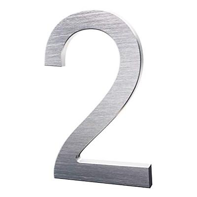 #ad 6 Inch Modern House Numbers Premium Aluminum Floating Home Address Number wi...