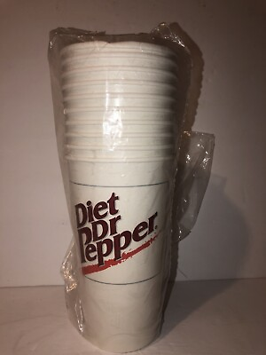 #ad VTG 1999 Diet Dr. Pepper 10 Solo 32oz Paper Drink Cups Soda Double Poly Coated