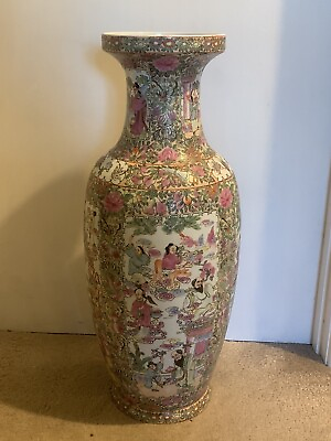 #ad A Very Large Antique Chinese famille rose porcelain Vase Height 62 Cm