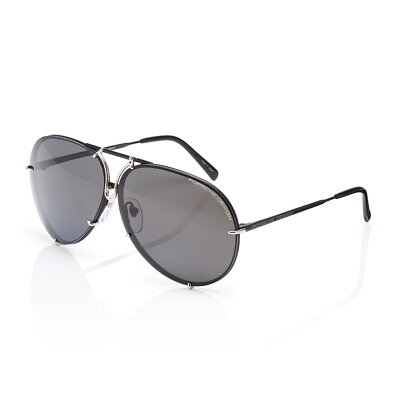 #ad Porsche Design P8478 Iconic Sunglasses J Black Silver Grey Lens Extra Lenses