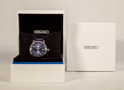 #ad Seiko Presage SRPE43 Automatic Watch Blue Strap Dial