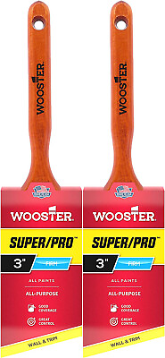 #ad Wooster Genuine 3quot; Super Pro Angle Sash Paintbrush 2 Pack J4112 3 2PK