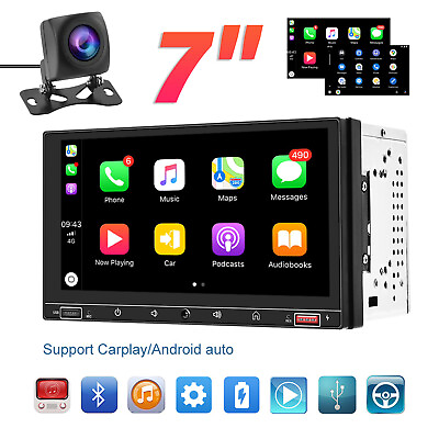 #ad 7quot; Double Din Car Stereo Radio for Apple Android CarPlay Bluetooth FM MP5 Player