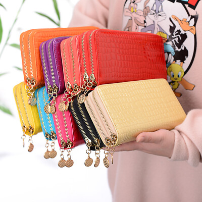 #ad Women Long Wallet Leather Clutch Card Holder Purse Phone Handbag Wristlet Bag US