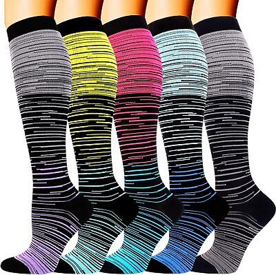 #ad Double Couple 5 Pairs Wide Calf Compression Socks for Men Women 20 30mmhg Extra